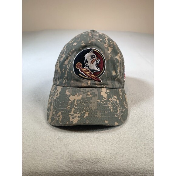 Florida State Seminoles FSU Hat Cap Strapback Camo Camouflage TOW USA Flag - Picture 2 of 7